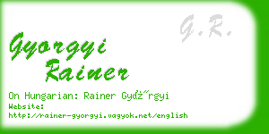 gyorgyi rainer business card